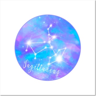 Sagittarius zodiac sign, stars in galaxy Posters and Art